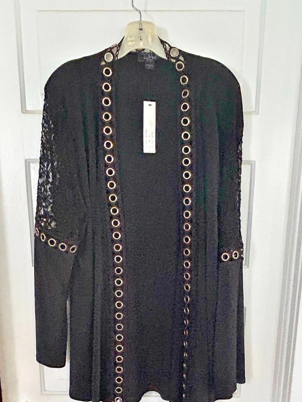 NEW Bellini Black Gold-Trim Cardigan Size 3X
